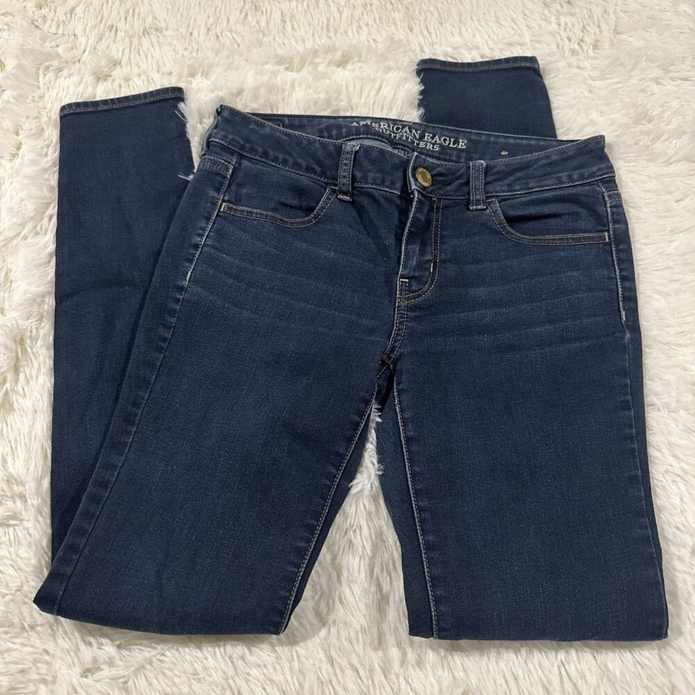 American Eagle Outfitters womens jeggings 4 long stretch darkwash